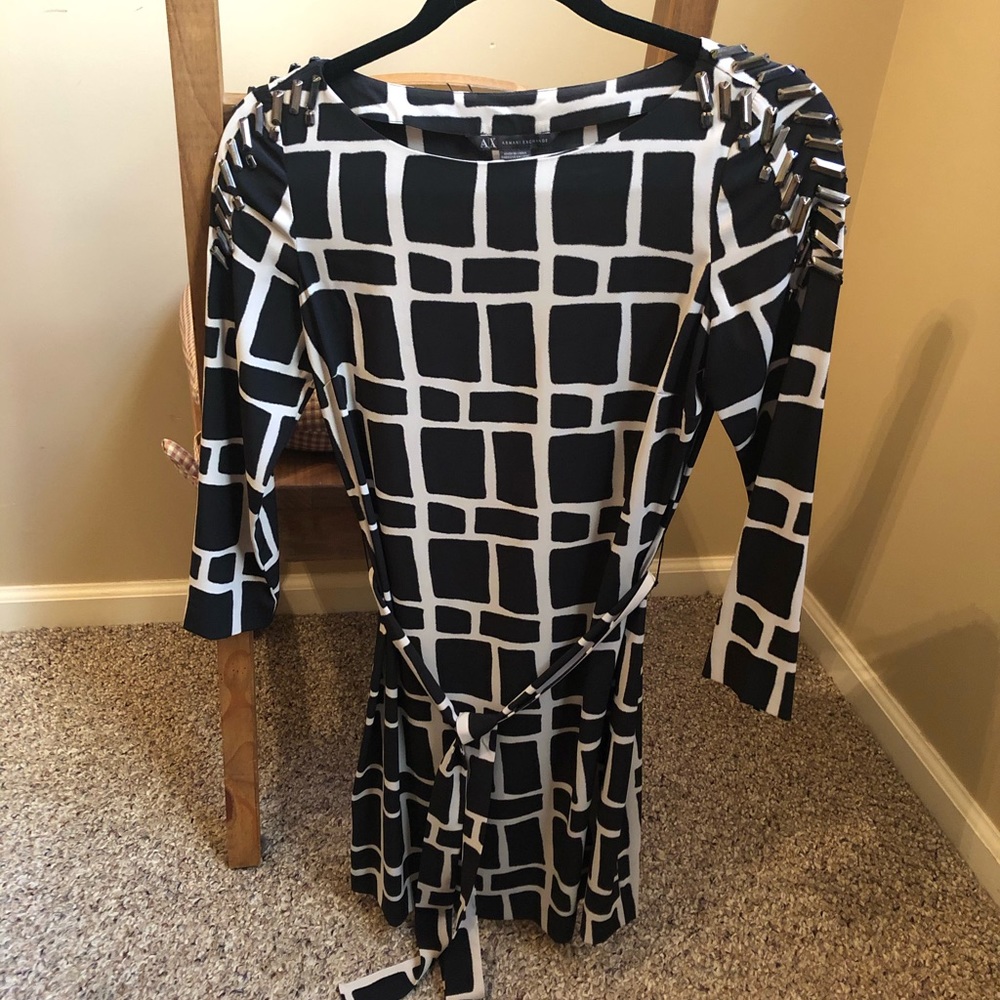 A/X Armani Exchange Long Sleeve Silk Dress